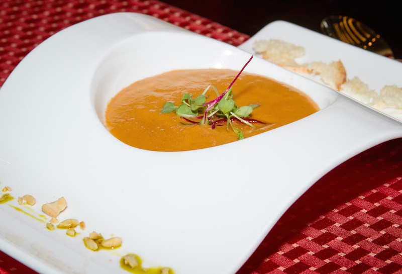 Roasted Peach Gazpacho Atrio Restaurant